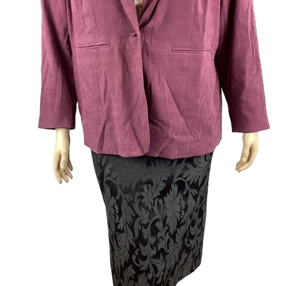 Denim & Co Blazer Size 1X Purple One Button - Picture 3 of 6